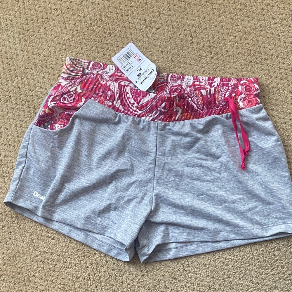 Desigual Women's Athletic Shorts in Gray and Pink